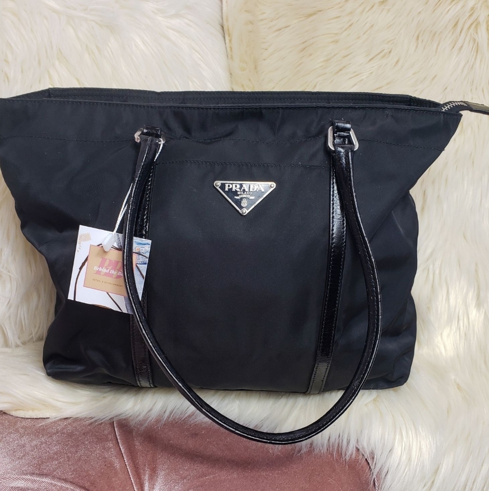 Vintage Nylon & Saffiano Leather Prada Tote